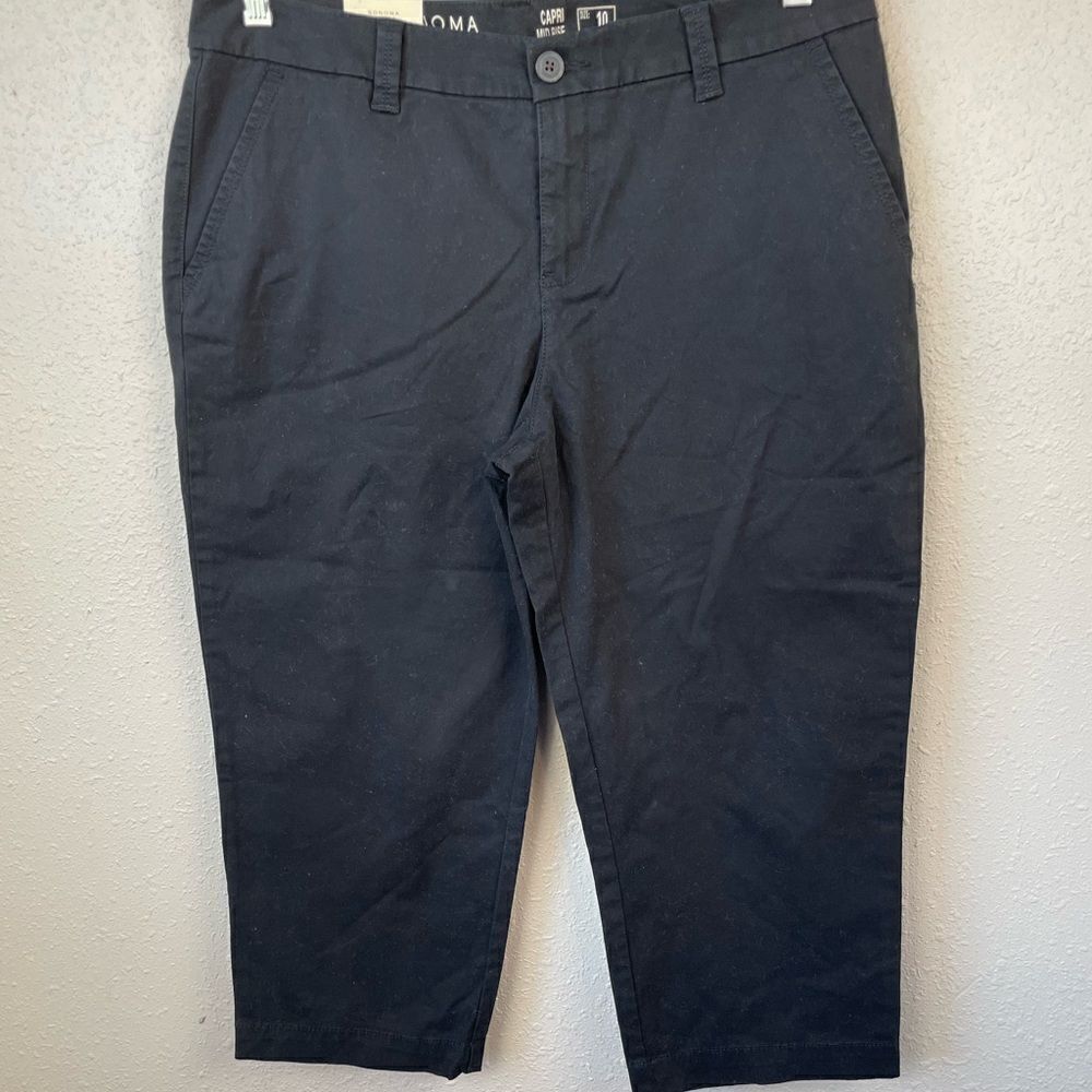 NWT Sonoma Life + Style Stretch Capri Mid Rise Pants Size 10